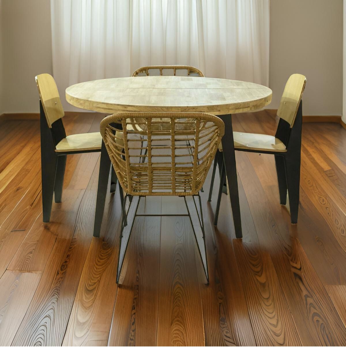 Mesa-de-comedor-extensible-Berg-diseño-redondo-roble-nordish-negro-76x120-160-200x120-cm