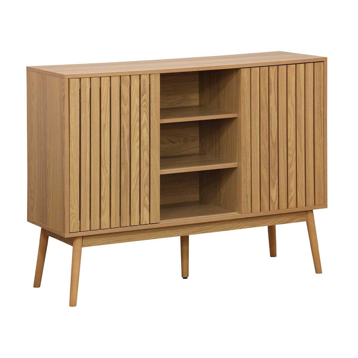 Consola-baja-Trend-2-puertas-correderas---2-cajones-natural-90x115x40-cm
