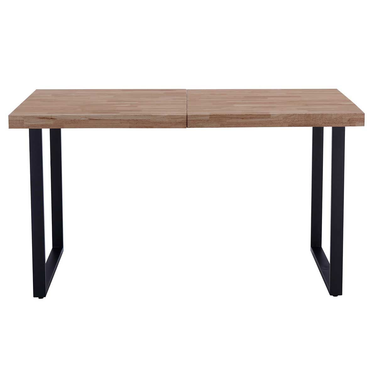 Mesa-de-comedor-extensible-Steve-diseño-nordico-roble-Honey-negro-76x140-180x80-cm-frontal