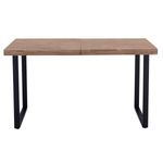 Mesa-de-comedor-extensible-Steve-diseño-nordico-roble-Honey-negro-76x140-180x80-cm-frontal