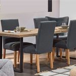 Mesa-de-comedor-extensible-Steve-diseño-nordico-roble-Honey-negro-76x140-180x80-cm-ambientada