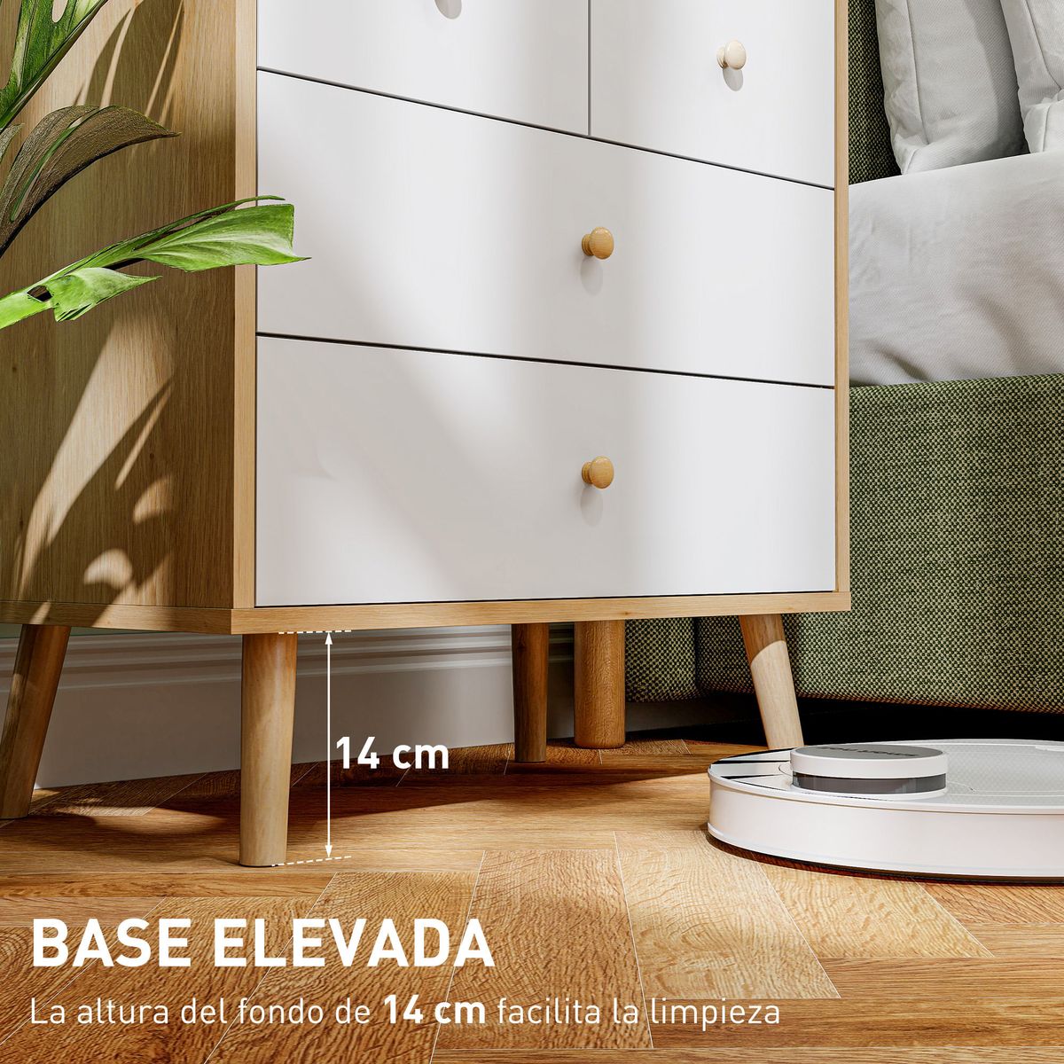 Comoda-Onix-Homcom-4-cajones-blanco-natural-65x60x35-cm