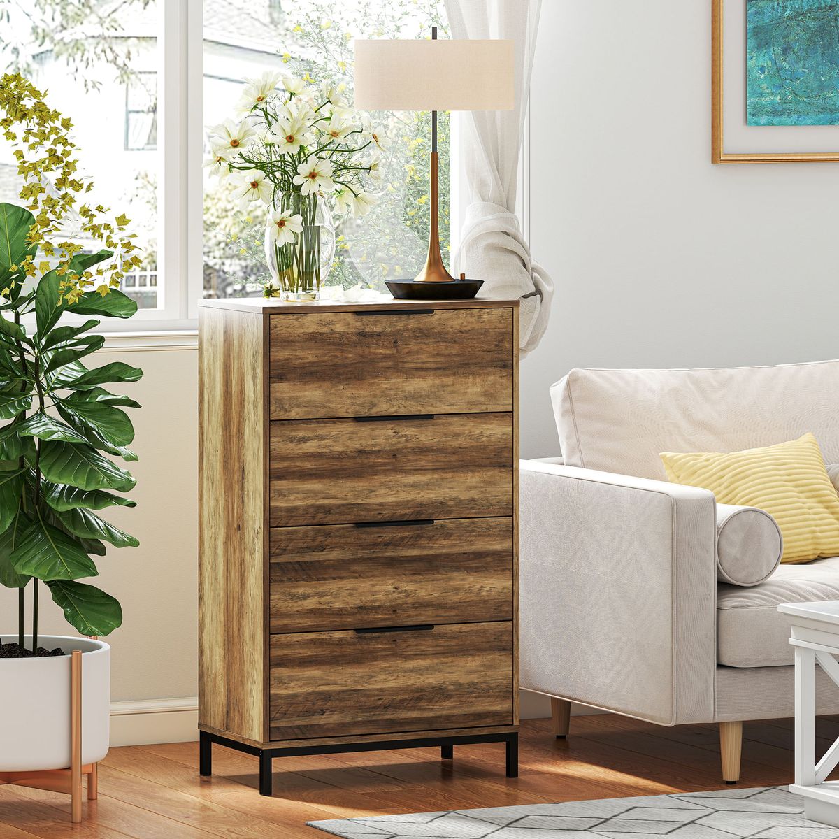 Comoda-Senda-Homcom-4-cajones-natural-105x62x35-cm-comedor