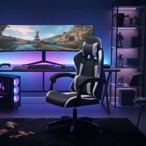 Silla gaming Master altura regulable respaldo reclinable negro 115-125x66x60 cm