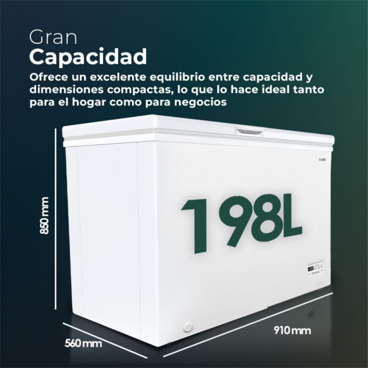 Congelador-horizontal-Svan-SCH2002EDC-198L-ciclico-E-blanco-91-cm-capacidad