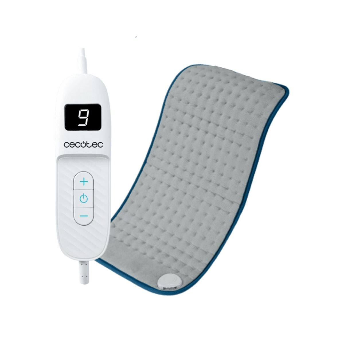 Almohadilla-electrica-Cecotec-HeatConfort-6000-ThermalPad-100W-9-niveles-gris-fondo-blanco