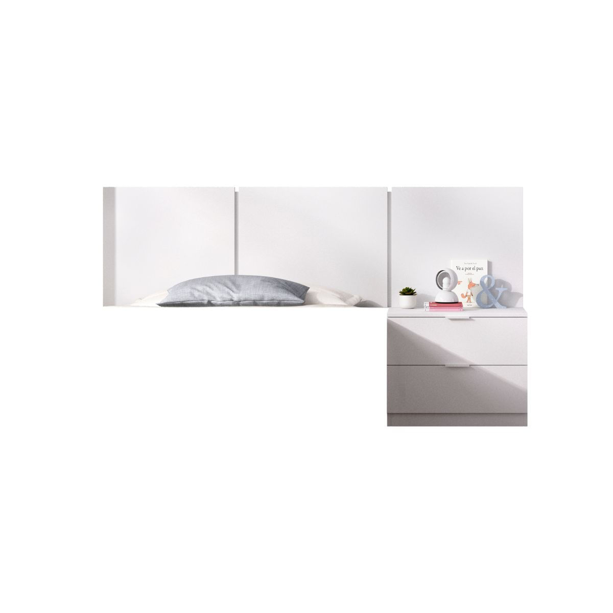 Cabecero-con-mesita-de-noche-Bito-blanco-955x156x34-cm-frontal