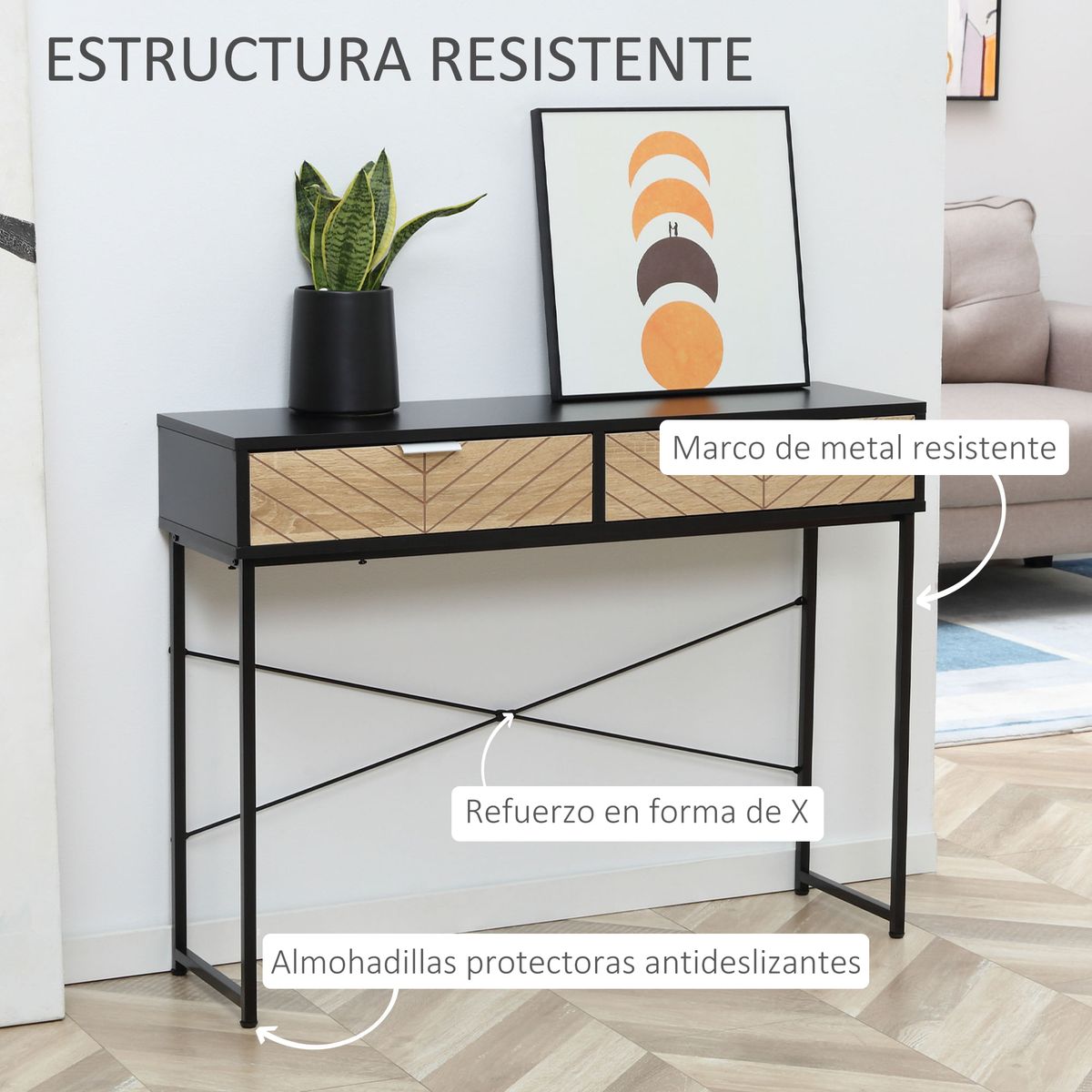 Consola-Rincon-Homcom-2-cajones-negro-natural-75x100x30-cm-web