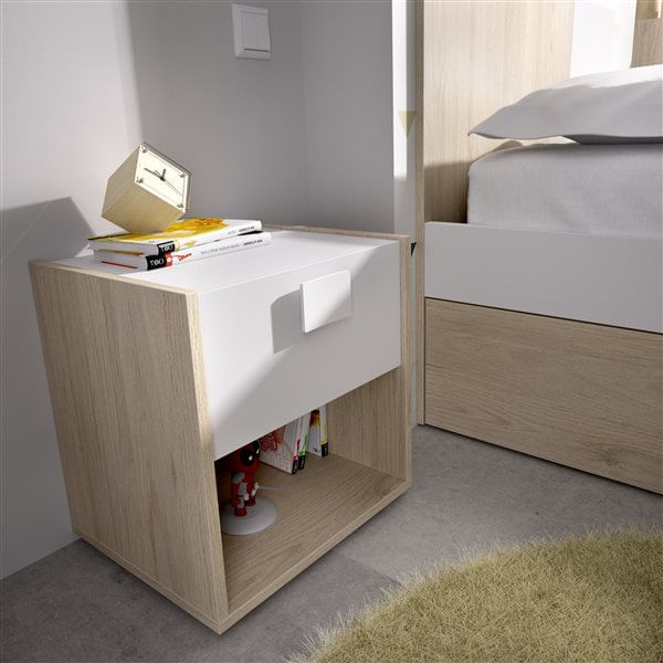 Mesita-de-noche-Dina-1-cajon-con-compartimento-blanco-natural-42x40x33-cm