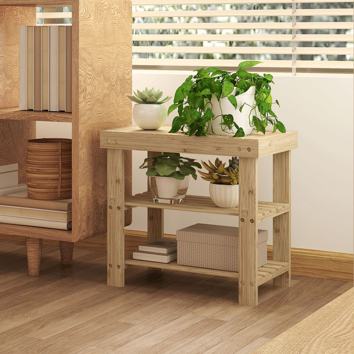 Banco-zapatero-Tarde-Homcom-2-estantes-natural-45x50x28-cm