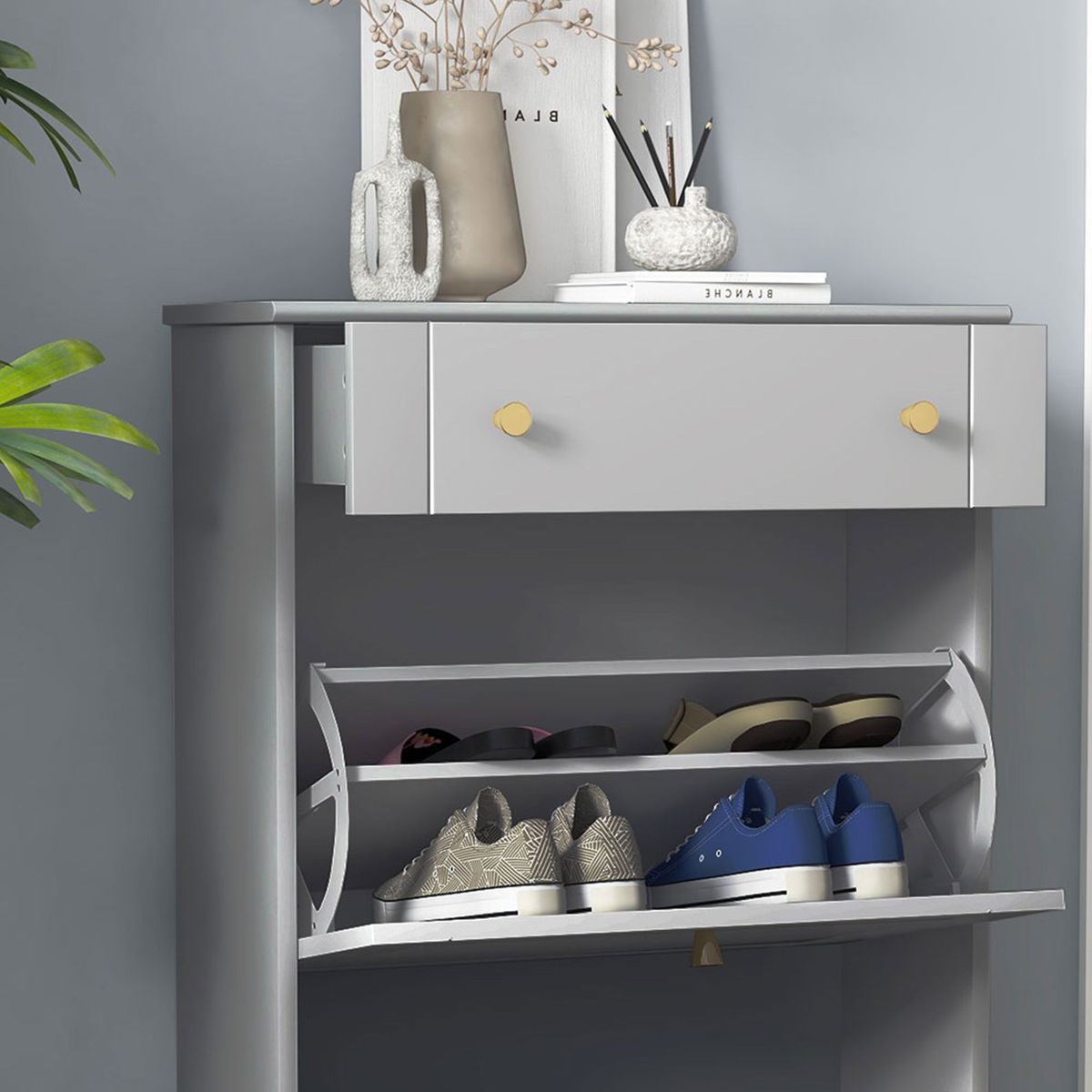 Zapatero-Afternoon-Homcom-cajon-con-2-puertas-gris-985x60x235-cm-detalle