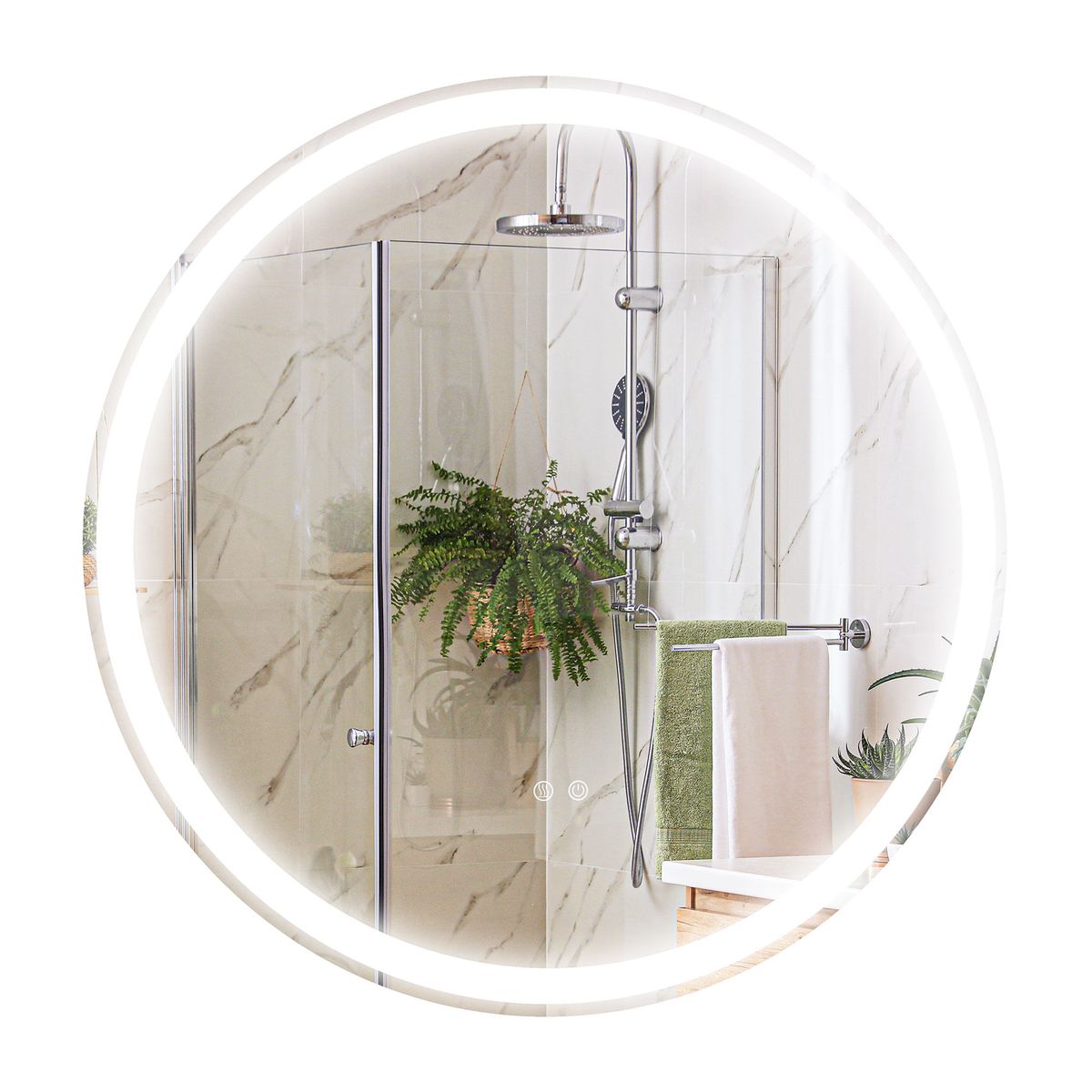 Espejo-Corcega-Kleankin-con-luz-LED-antivaho-plata-Ø60-cm-market