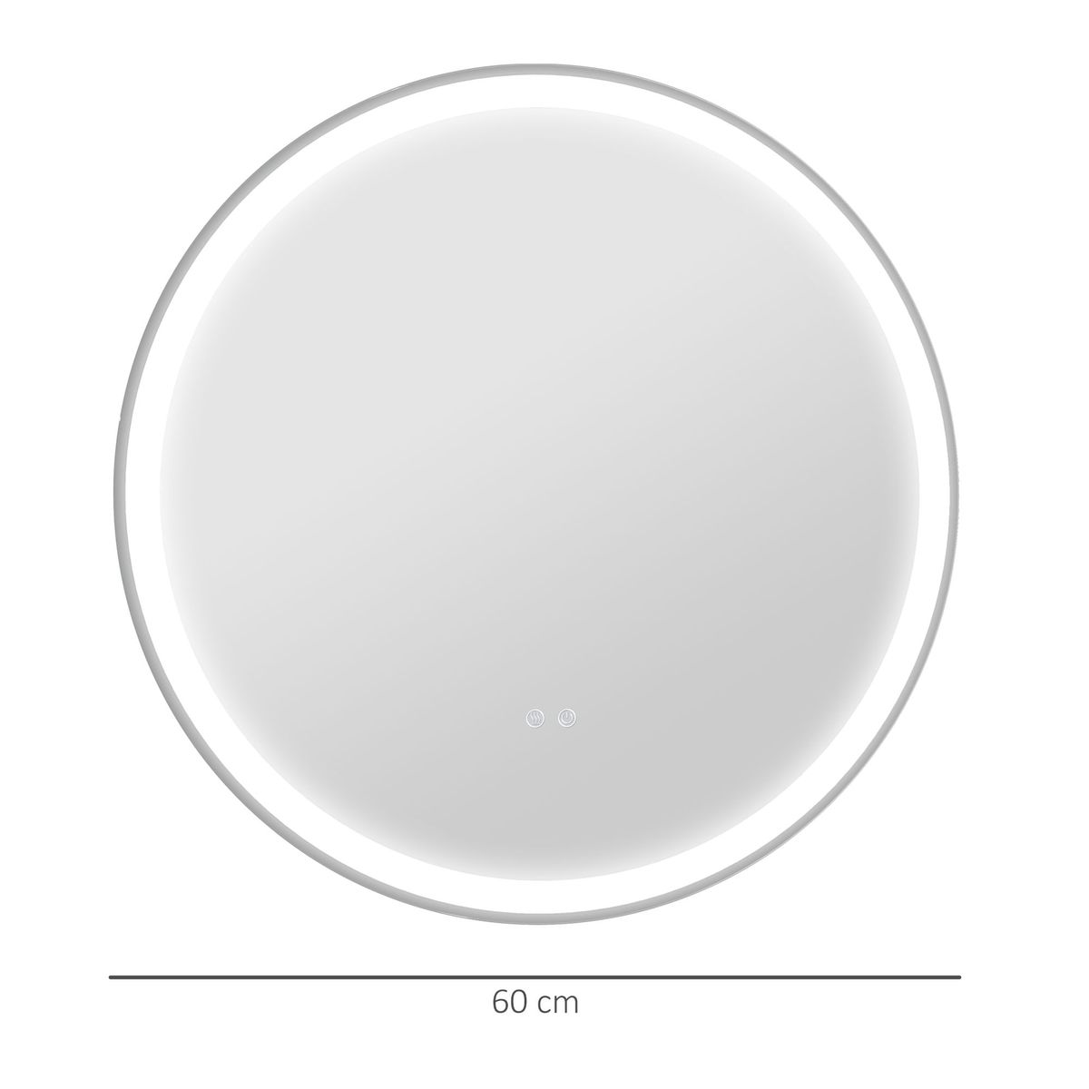 Espejo-Corcega-Kleankin-con-luz-LED-antivaho-plata-Ø60-cm-medidas