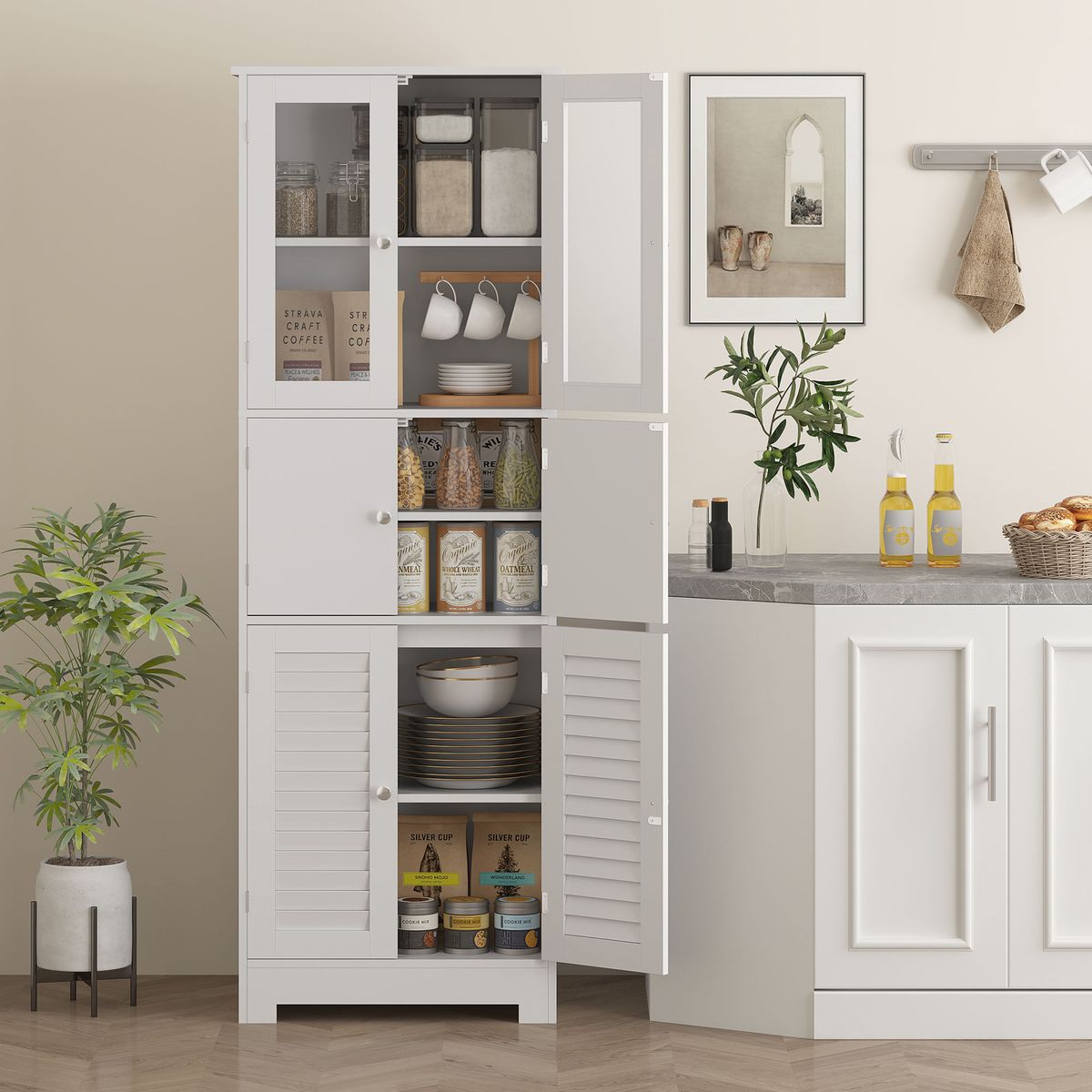 Mueble-de-baño-Kioto-Homcom-6-puertas-blanco-1705x60x30-cm-ambientada-interior