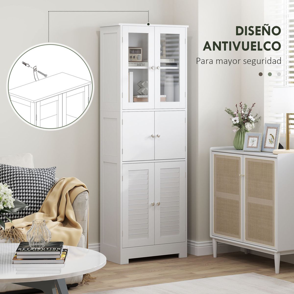 Mueble-de-baño-Kioto-Homcom-6-puertas-blanco-1705x60x30-cm