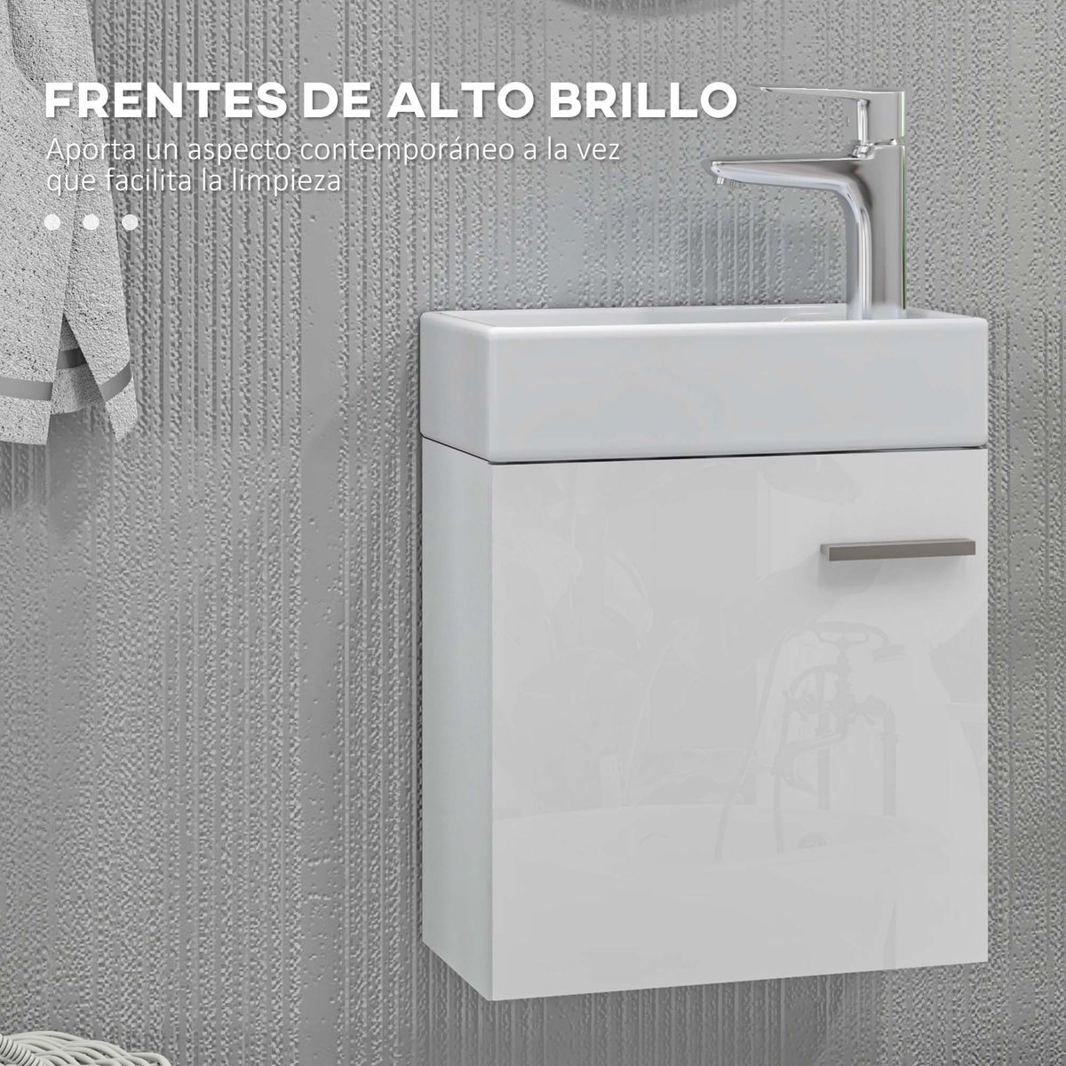 Mueble-de-baño-Tosco-Homcom-con-lavabo-y-puerta-blanco-brillo-50x40x23-cm