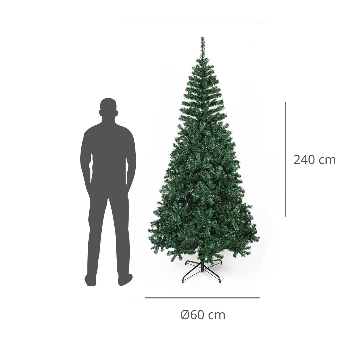 Arbol-de-navidad-1250-ramas---base-cruzada-verde-Ø60x220-cm-
