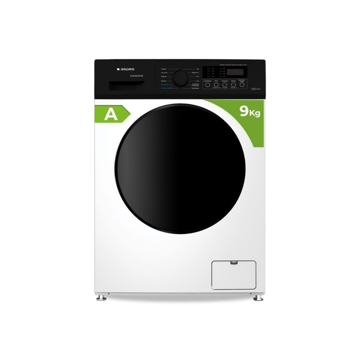 Lavadora-carga-frontal-Aspes-AL9402AIDVB-9kg-1400-rpm-A-blanco-negro-595-cm-fondo-blanco