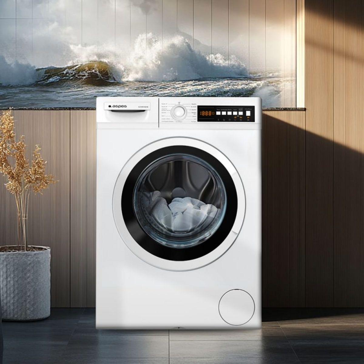 Lavadora-carga-frontal-Aspes-AL10401AIDVB-10kg-1400-rpm-15-programas-A-blanco-597-cm-ambientada-lavanderia