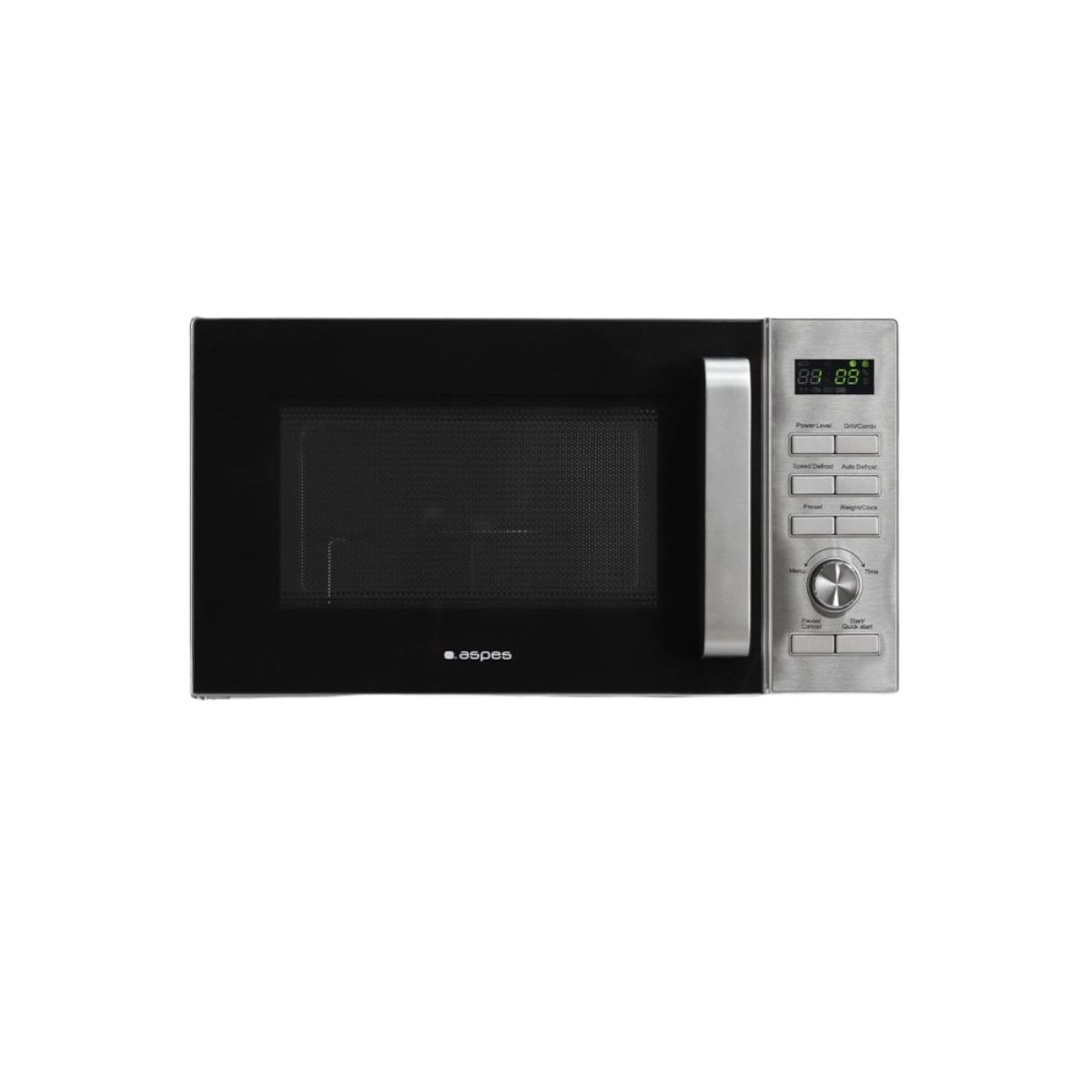 Microondas-Aspes-AMWC23900DGN-1000W-25L-con-grill-13-programas-inox-fondo-blanco