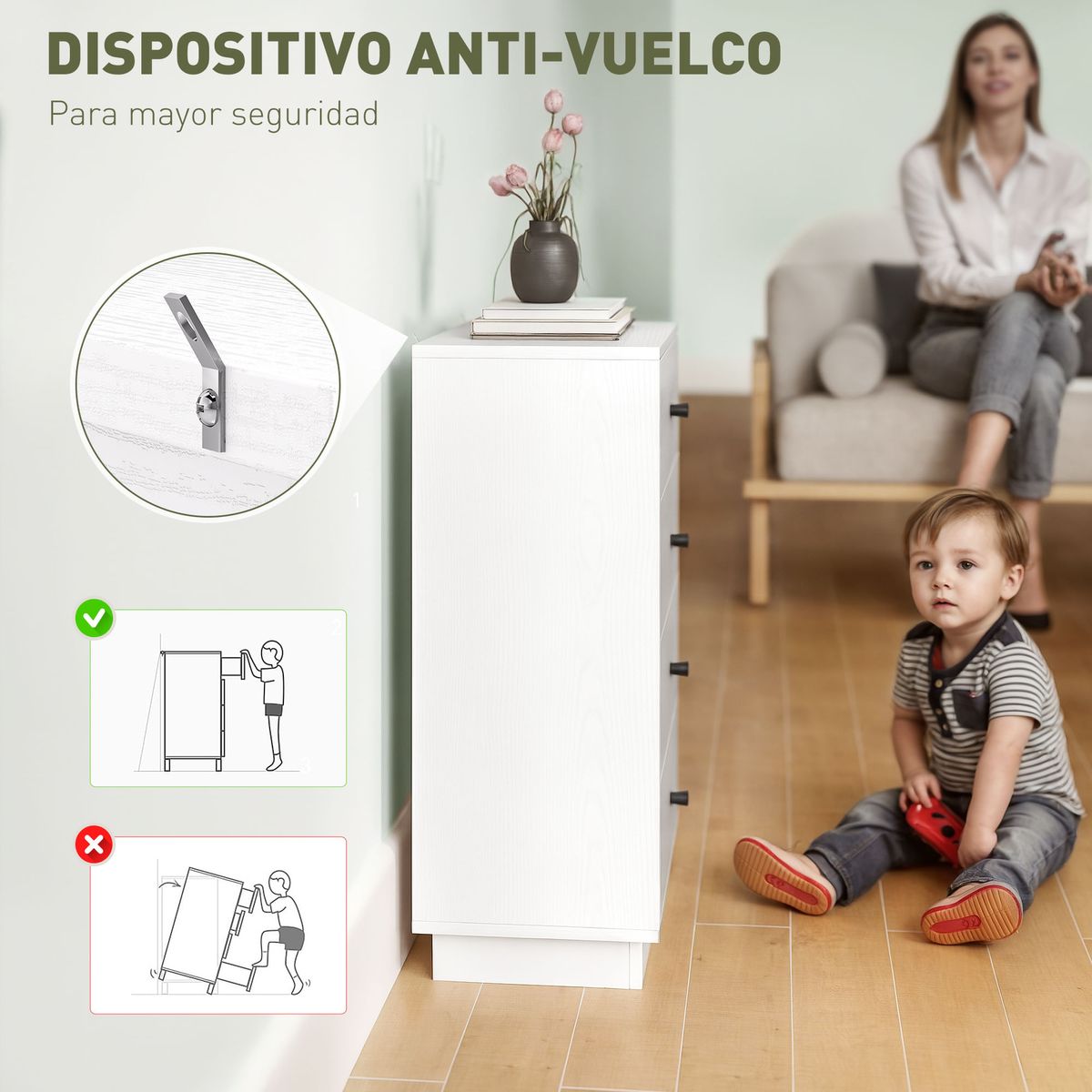 Comoda-Dakar-Homcom-4-cajones-blanco-75x47x29-cm-perfil