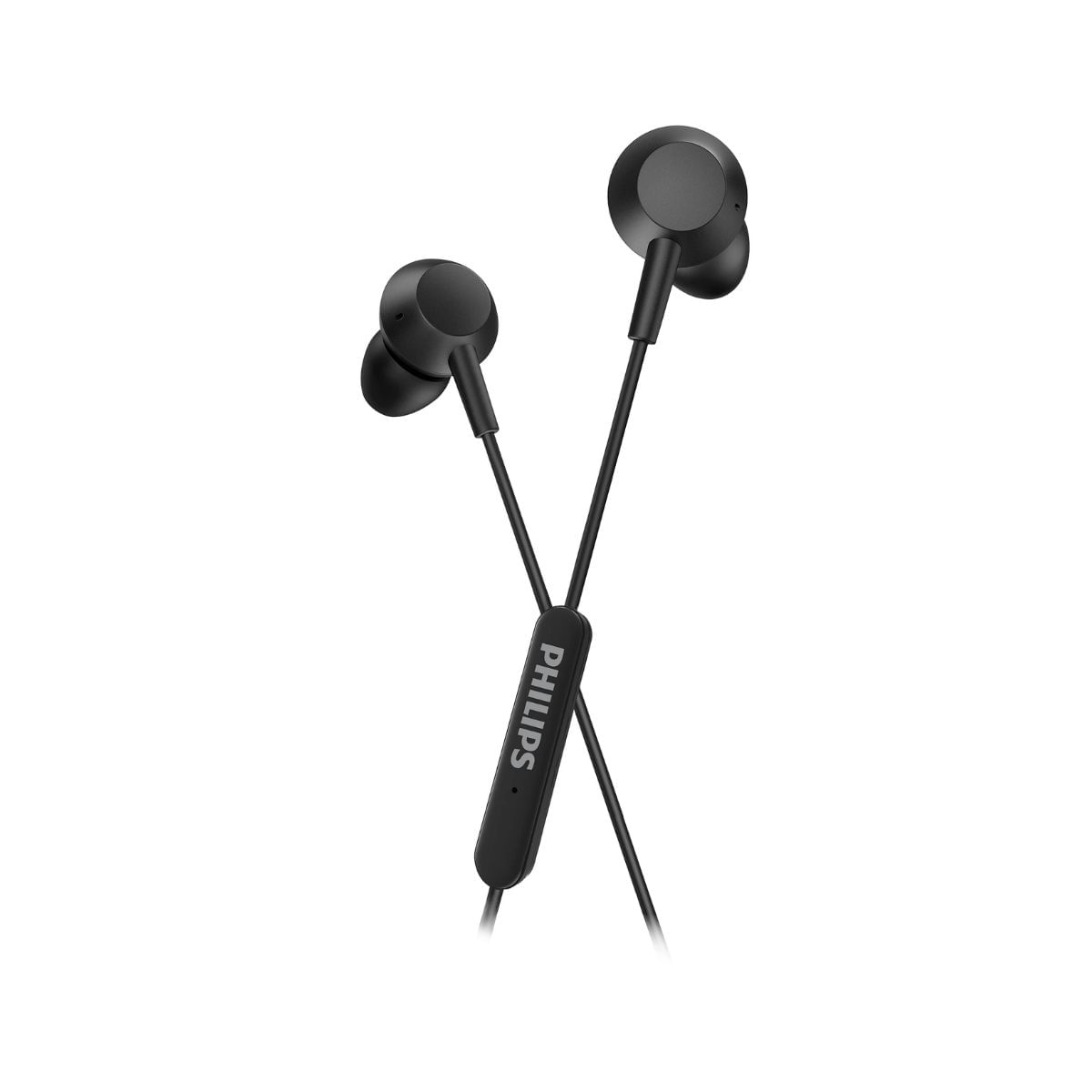 Auriculares-de-boton-Philips-TAE5008BK-con-microfono-USB-C-negro-fondo-blanco