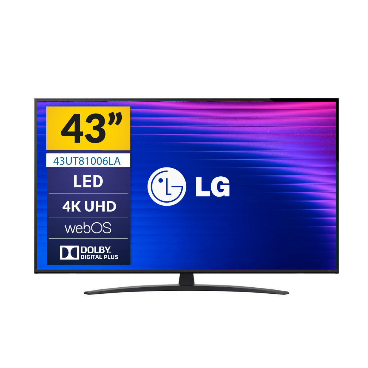 Televisor-Smart-TV-LG-43UT81006LA-43’’-UHD-4K-WebOS24-G-negro-fondo-blanco