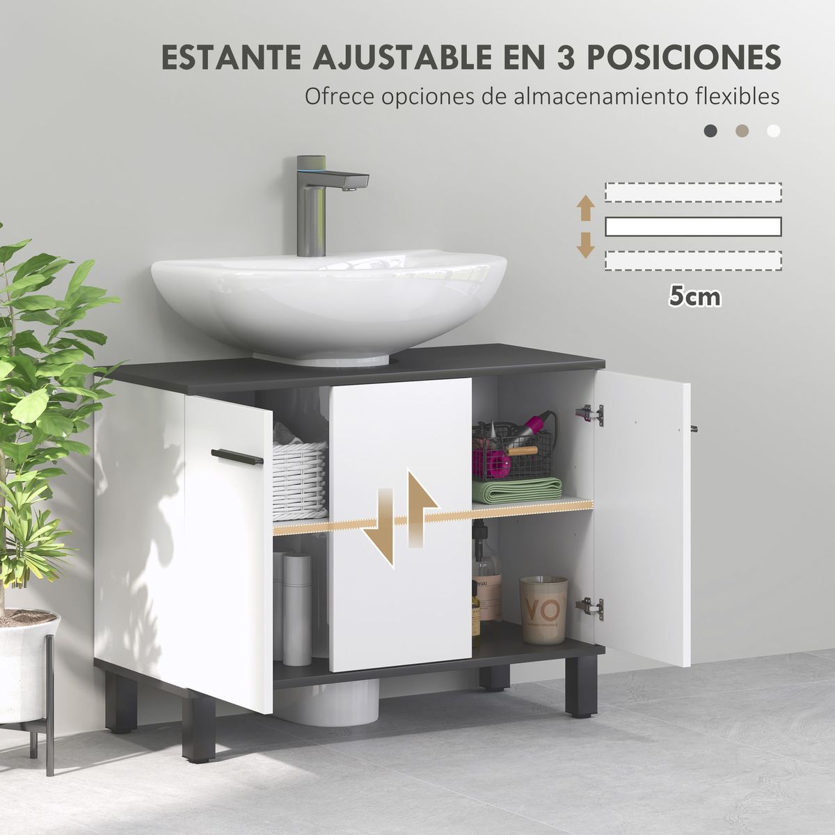 Mueble-de-baño-Amalfi-Homcom-2-puertas-blanco-negro-60x80x34-cm