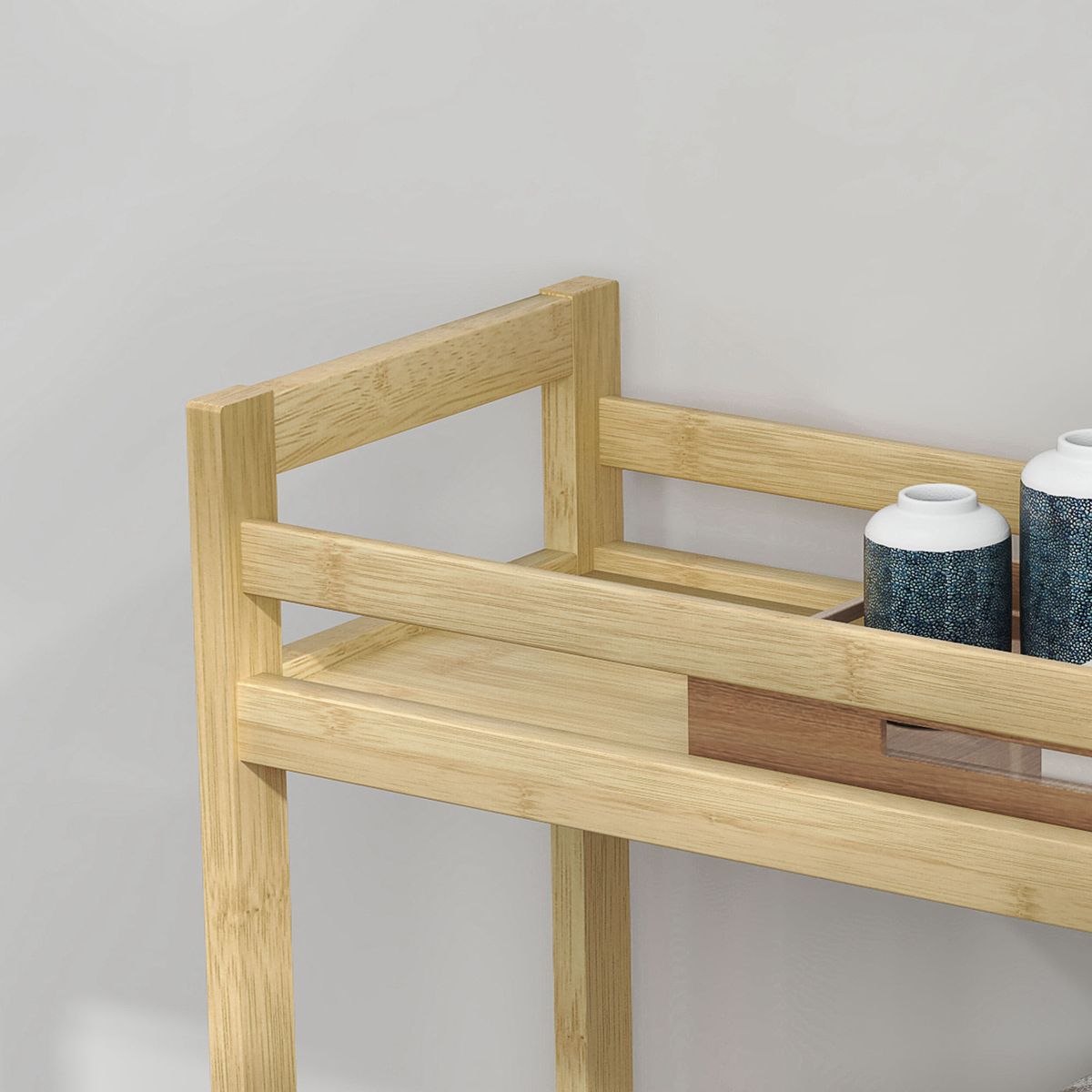 Carrito-auxiliar-Cover-Homcom-3-niveles-con-ruedas-natural-75x55x20-cm-detalle