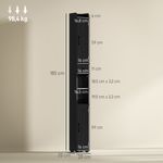 Columna-de-baño-Over-Homcom-2-puertas-con-portarrollos-negro-185x20x20-cm-medidas