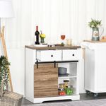 Mueble-auxiliar-Cross-Homcom-puerta-corredera-con-botellero-y-2-cajones-blanco-natural-86x80x39-cm-ambientada-frontal
