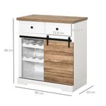 Mueble-auxiliar-Cross-Homcom-puerta-corredera-con-botellero-y-2-cajones-blanco-natural-86x80x39-cm-medidas
