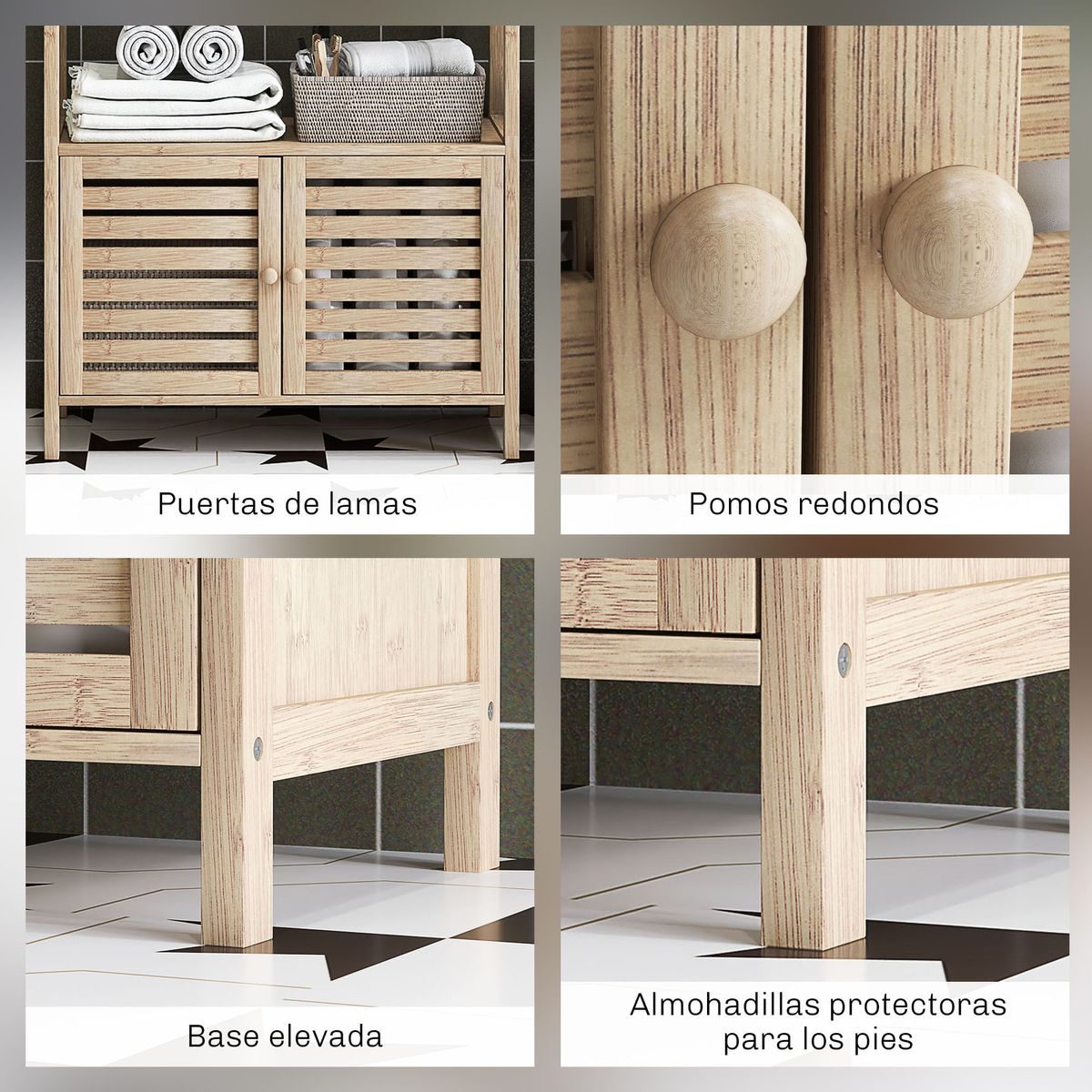 Estanteria-de-baño-Nalya-Homcom-de-bambu-natural-138x63x30-cm