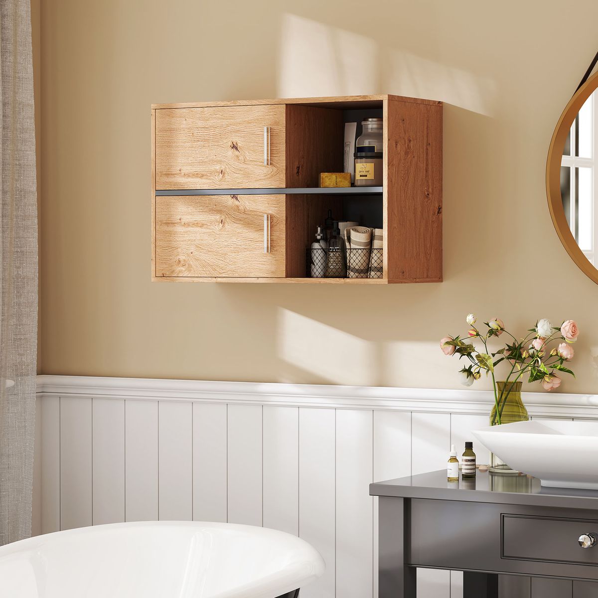 Mueble-de-baño-Loira-Homcom-liso-natural-575x80x35-cm