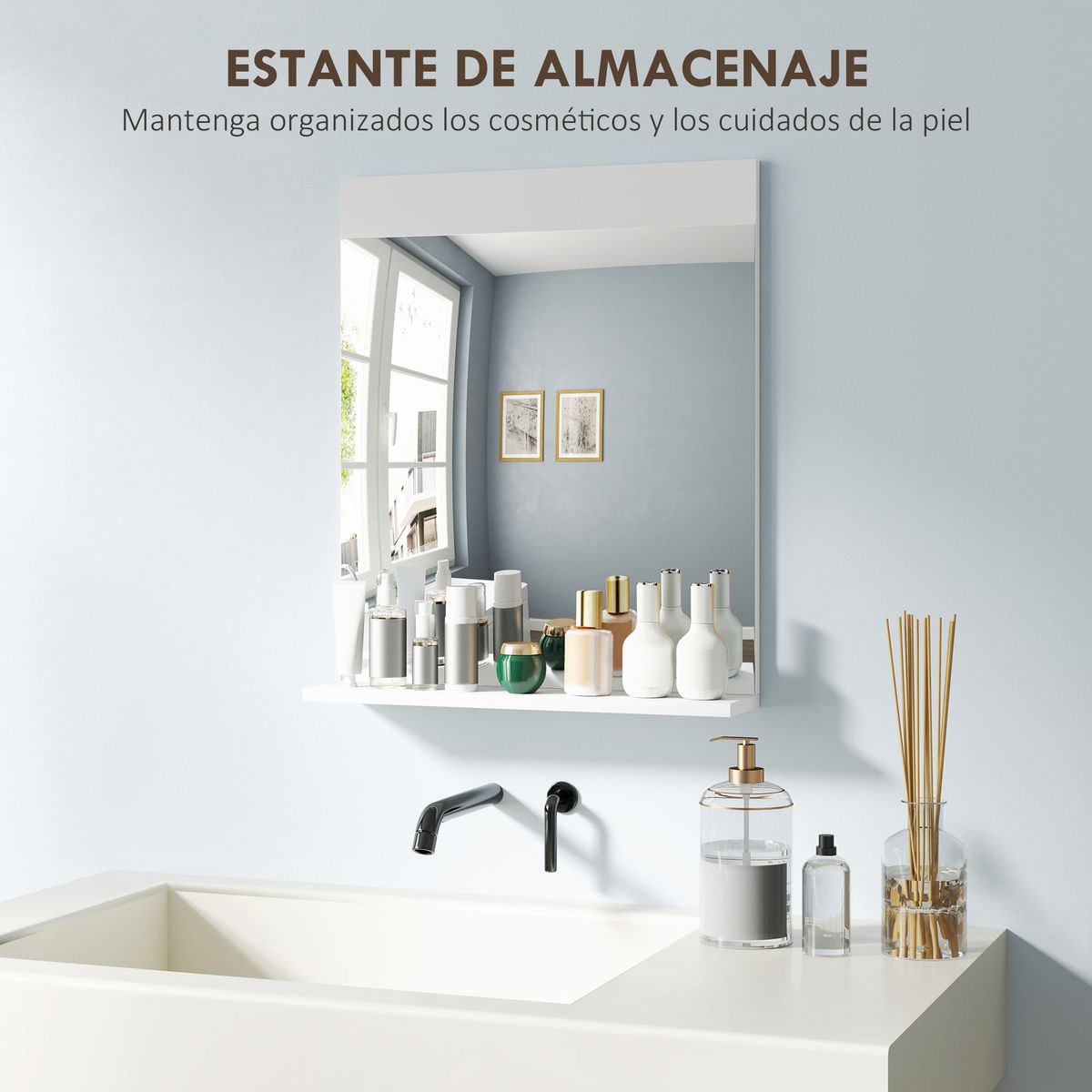 Espejo-de-baño-Altivia-Homcom-con-estante-60x50x12-cm