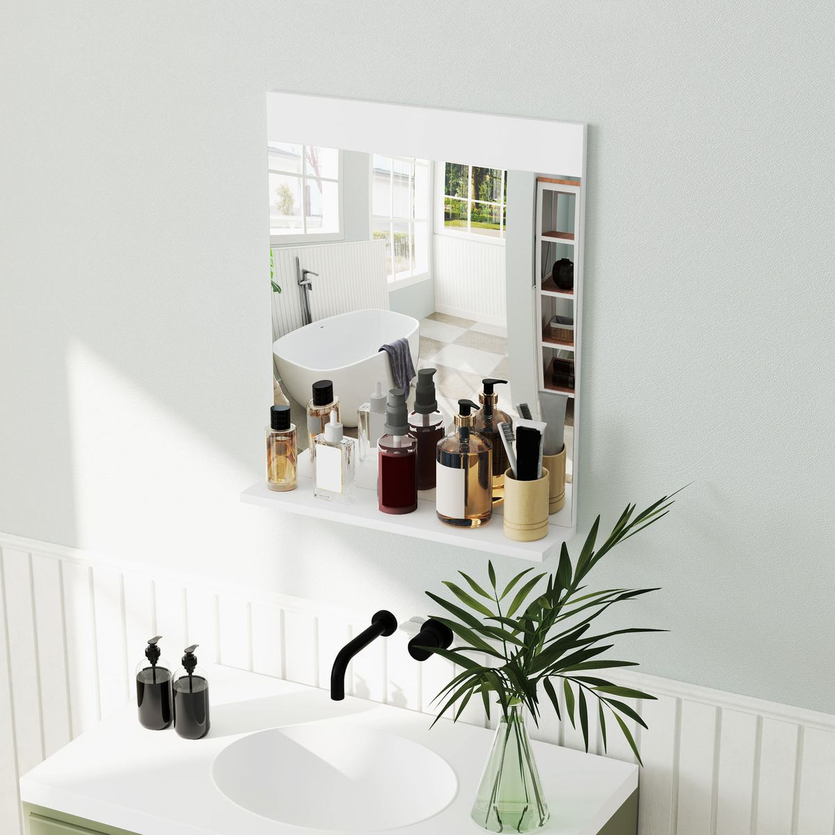 Espejo-de-baño-Altivia-Homcom-con-estante-60x50x12-cm