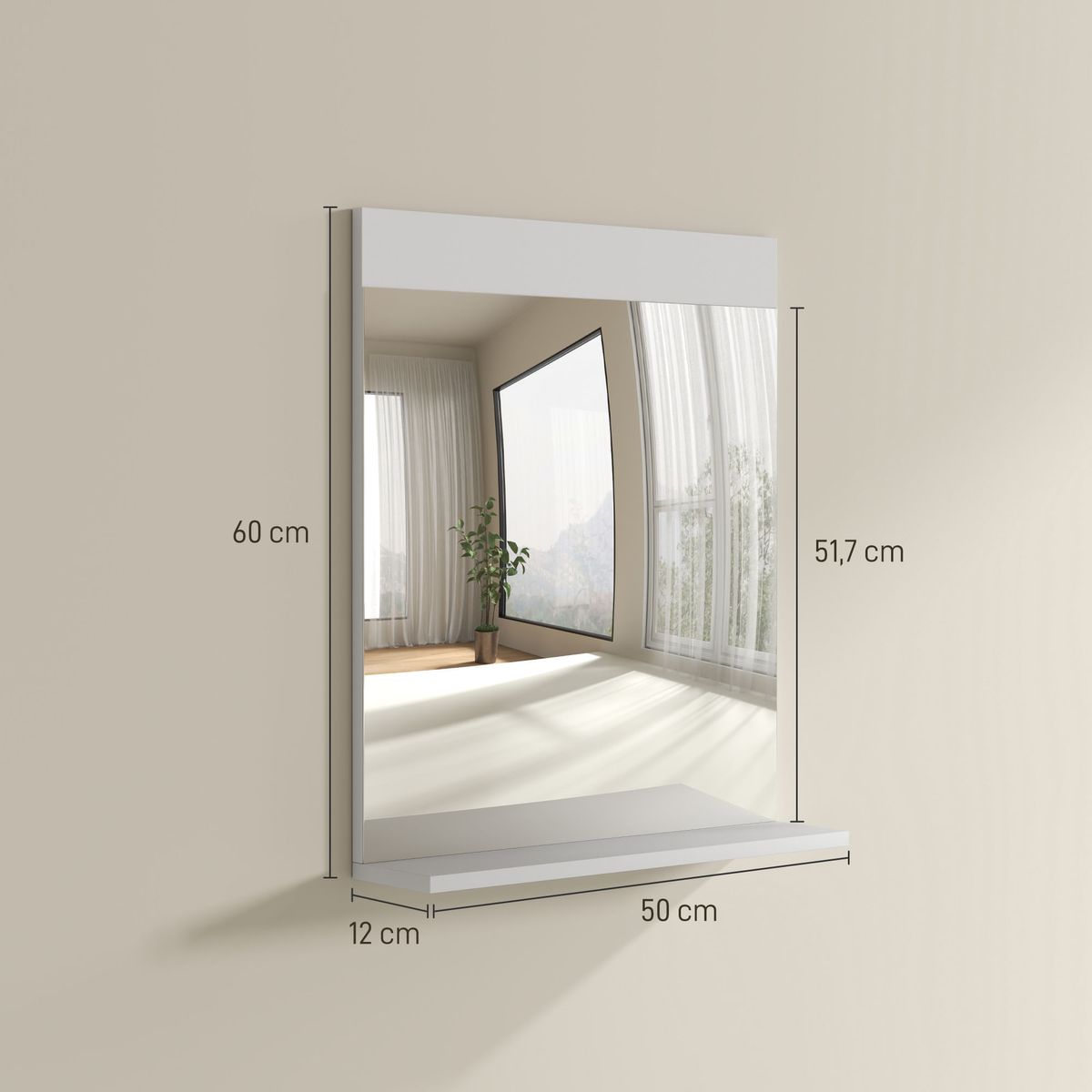 Espejo-de-baño-Altivia-Homcom-con-estante-60x50x12-cm