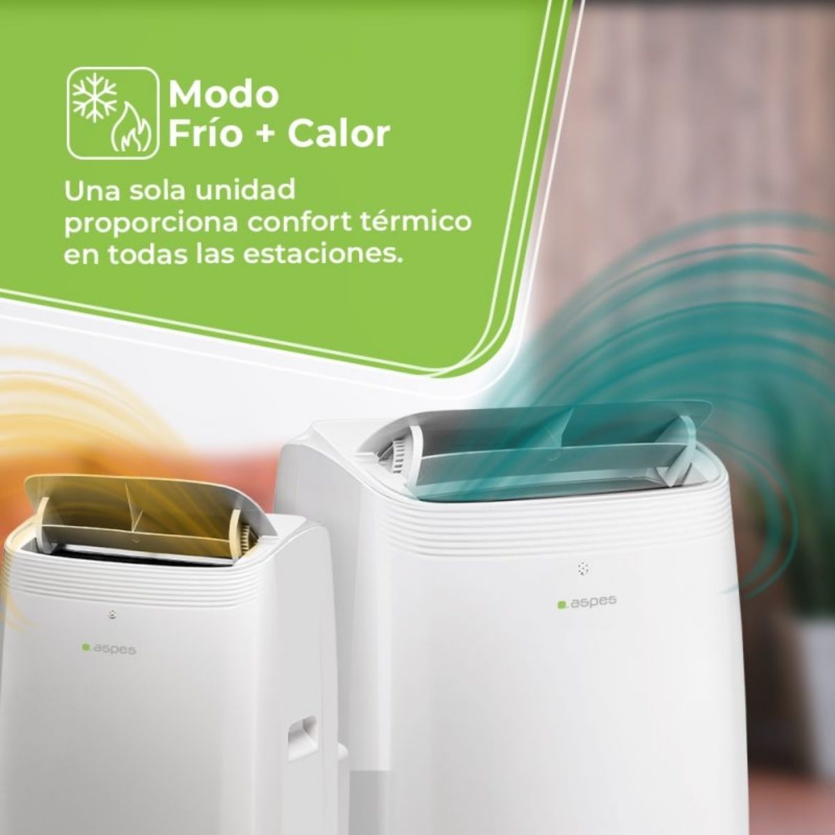 Aire-acondicionado-portatil-Aspes-AAAP1200B-modo-frio-calor-3000-frigorias-R290-A-