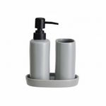 Set-de-baño-Aqua-3-piezas-dispensador-jabonera-y-vaso-gris-fondo-blanco