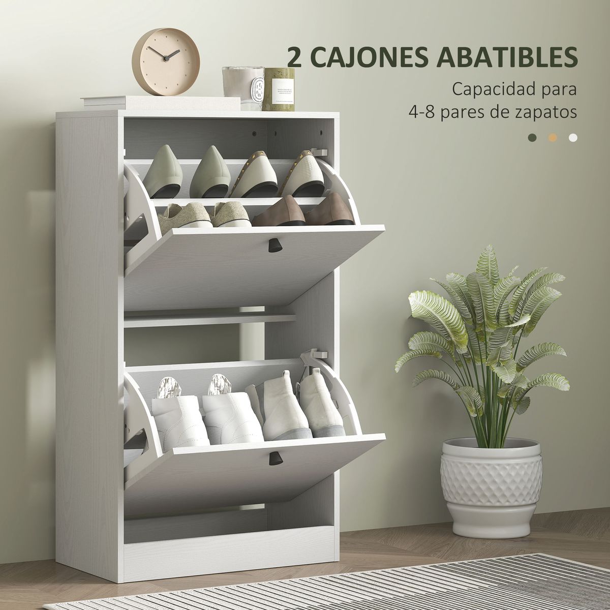 Armario-zapatero-Loir-Homcom-de-madera-liso-blanco-85x47x26-cm