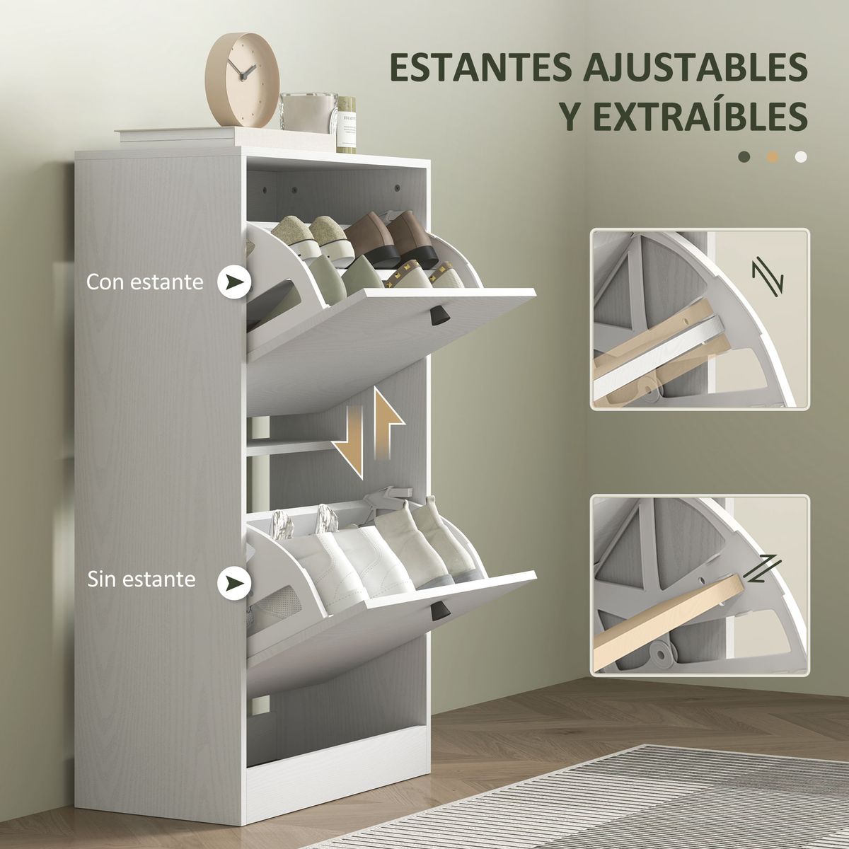 Armario-zapatero-Loir-Homcom-de-madera-liso-blanco-85x47x26-cm