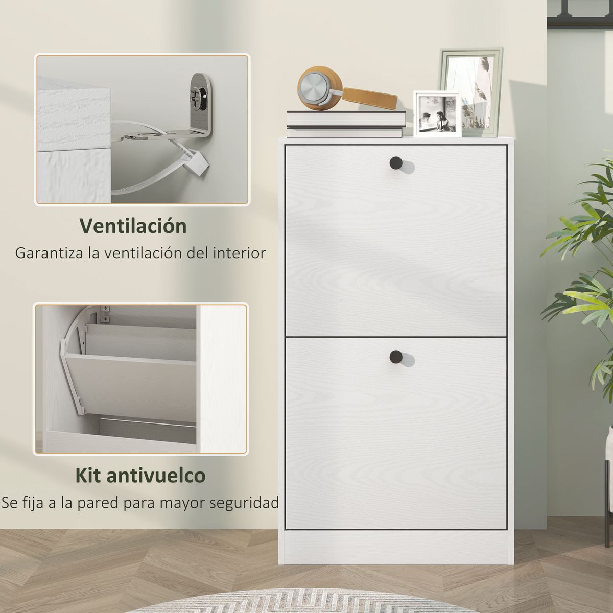 Armario-zapatero-Loir-Homcom-de-madera-liso-blanco-85x47x26-cm