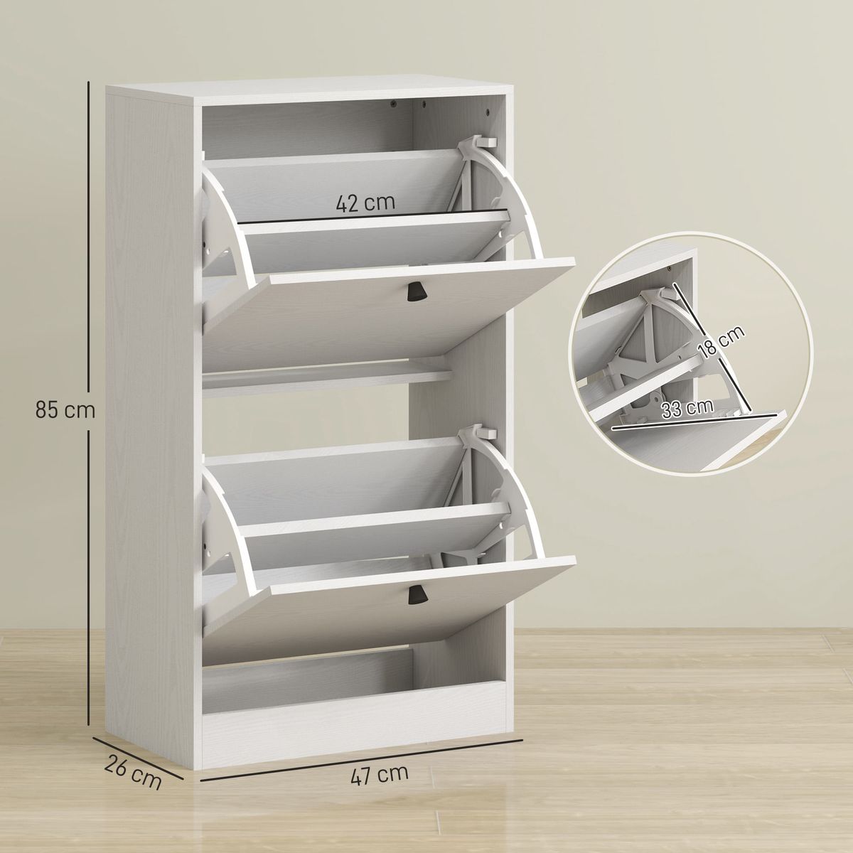 Armario-zapatero-Loir-Homcom-de-madera-liso-blanco-85x47x26-cm