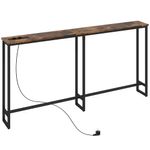 Consola-Rowan-Homcom-estrecha-marron-rustico-80x20x160-cm