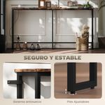 Consola-Rowan-Homcom-estrecha-marron-rustico-80x20x160-cm