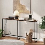 Consola-Rowan-Homcom-estrecha-marron-rustico-80x20x160-cm