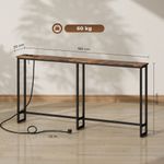 Consola-Rowan-Homcom-estrecha-marron-rustico-80x20x160-cm