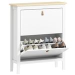 Zapatero-Emile-Homcom-2-cajones-liso-blanco-95x80x24-cm