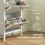 Zapatero-Emile-Homcom-2-cajones-liso-blanco-95x80x24-cm