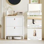 Zapatero-Emile-Homcom-2-cajones-liso-blanco-95x80x24-cm